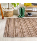 Finn Modern Farmhouse Pinstripe Natural/Brown 3 ft. x 5 ft. Indoor/Outdoor Area Rug