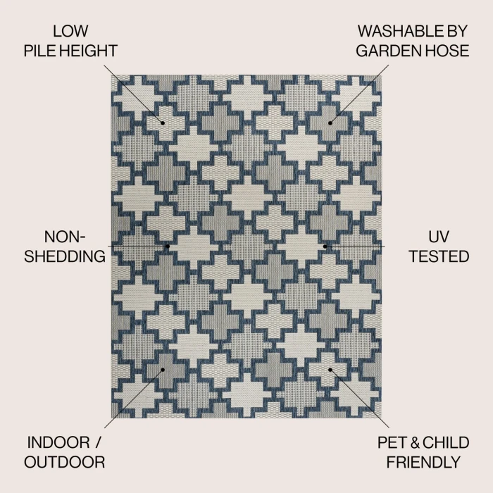 Jonathan Y TUSCAN SUN COLLECTION Blue TSN200B 5ft.3in. X 7ft.7in. Rect. Rug
