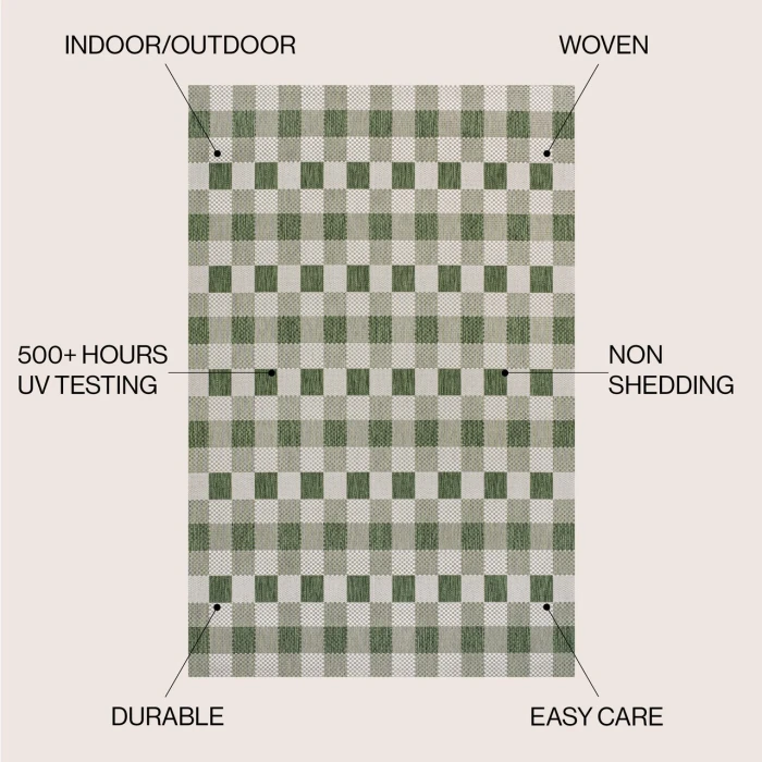Jonathan Y TUSCAN SUN COLLECTION Green TSN201E 5ft.3in. X 7ft.7in. Rect. Rug