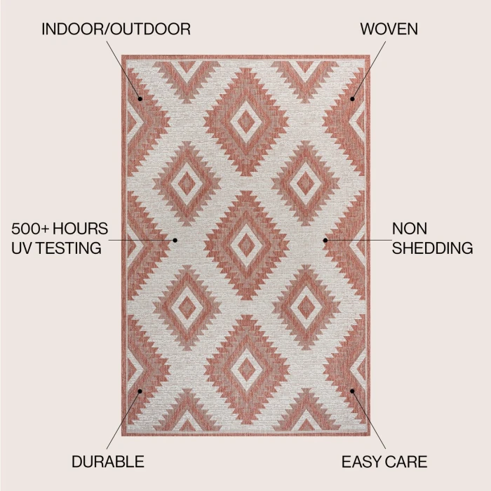 Jonathan Y TUSCAN SUN COLLECTION Pink TSN202B 2ft.-11in. X 4ft.-11in. Rect. Rug