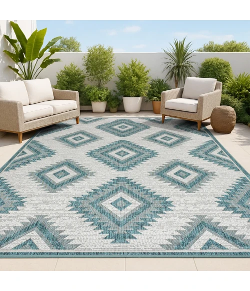Jonathan Y TUSCAN SUN COLLECTION Blue TSN202E 2ft.-11in. X 4ft.-11in. Rect. Rug