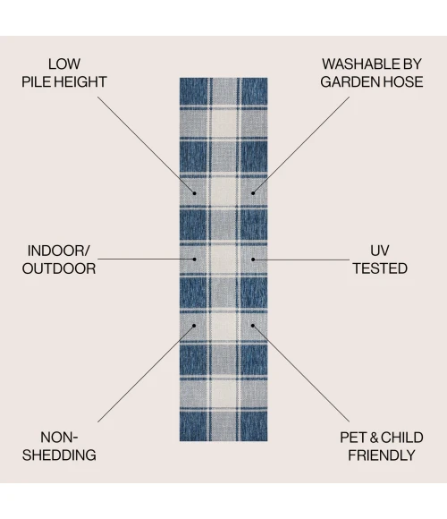 Jonathan Y TUSCAN SUN COLLECTION Blue TSN203E 2ft. X 7ft.-10in. Rect. Rug