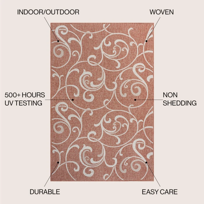 Jonathan Y TUSCAN SUN COLLECTION Pink TSN205A 5ft.3in. X 7ft.7in. Rect. Rug