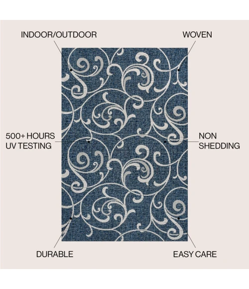 Jonathan Y TUSCAN SUN COLLECTION Blue TSN205B 2ft.-11in. X 4ft.-11in. Rect. Rug