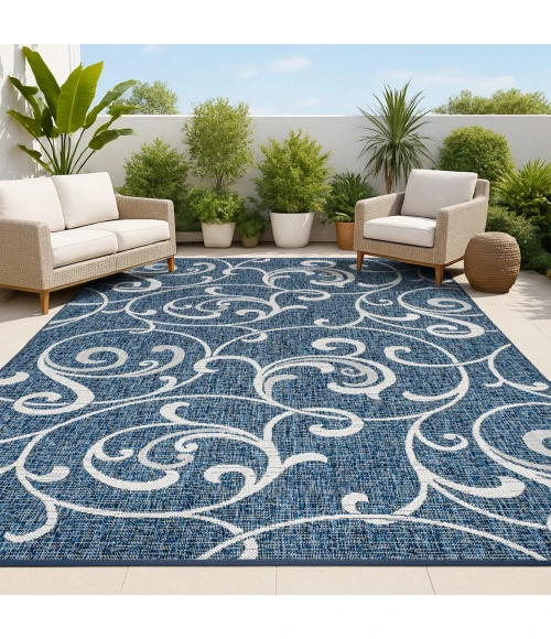 Jonathan Y TUSCAN SUN COLLECTION Blue TSN205B 2ft.-11in. X 4ft.-11in. Rect. Rug