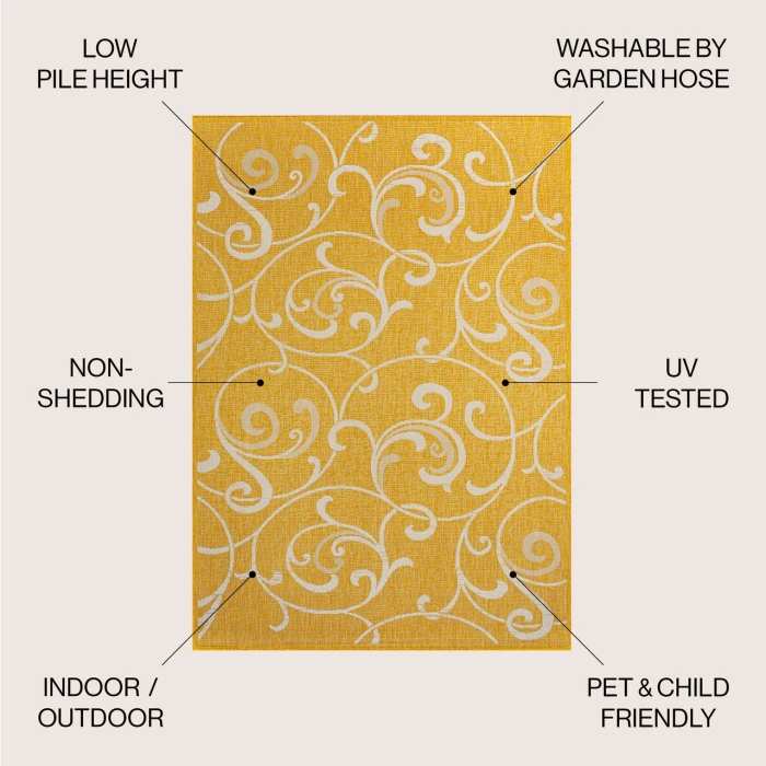 Jonathan Y TUSCAN SUN COLLECTION Yellow TSN205C 5ft.3in. X 7ft.7in. Rect. Rug