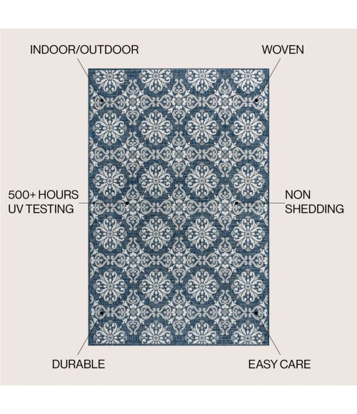 Jonathan Y TUSCAN SUN COLLECTION Blue TSN206A 4ft. X 6ft. Rect. Rug