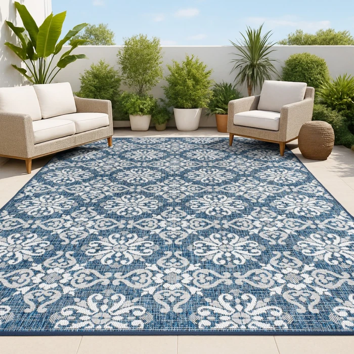 Jonathan Y TUSCAN SUN COLLECTION Blue TSN206A 2ft.-11in. X 4ft.-11in. Rect. Rug