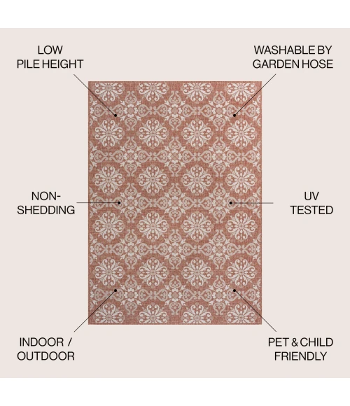 Jonathan Y TUSCAN SUN COLLECTION Pink TSN206B 4ft. X 6ft. Rect. Rug