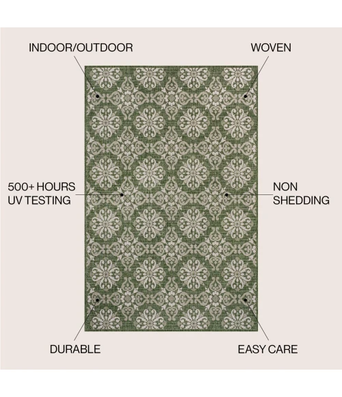 Jonathan Y TUSCAN SUN COLLECTION Green TSN206D 4ft. X 6ft. Rect. Rug