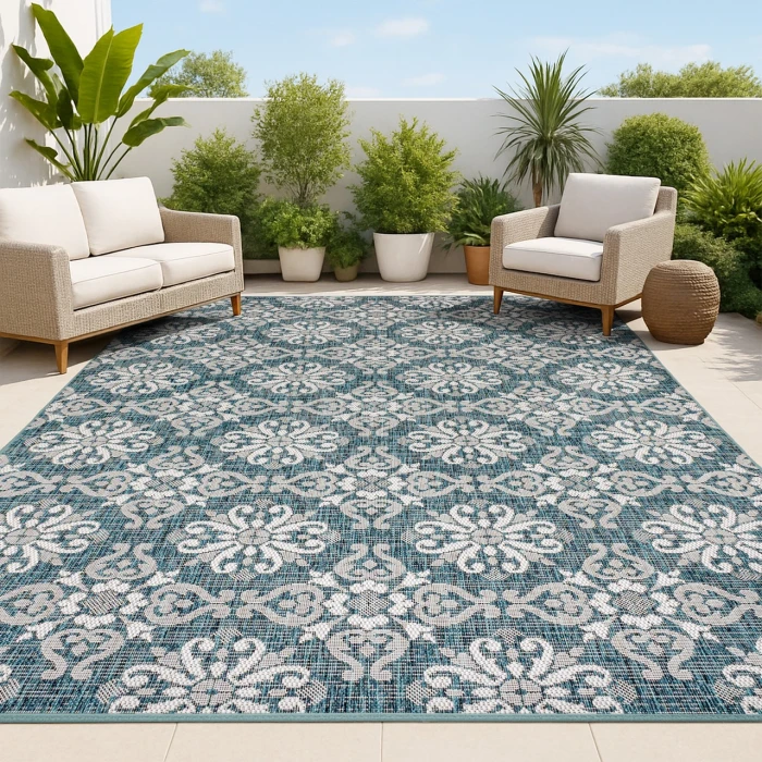 Jonathan Y TUSCAN SUN COLLECTION Blue TSN206E 2ft.-11in. X 4ft.-11in. Rect. Rug