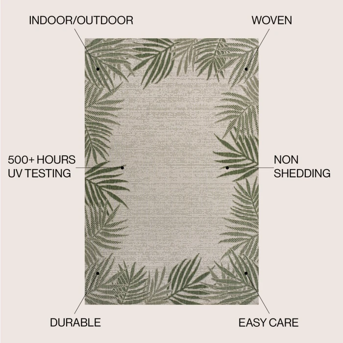 Jonathan Y TUSCAN SUN COLLECTION Green TSN207B 5ft.3in. X 7ft.7in. Rect. Rug