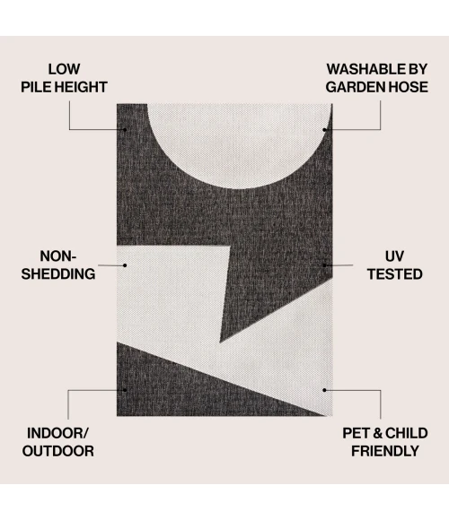 Jonathan Y TUSCAN SUN COLLECTION Black TSN302A 2ft.-11in. X 4ft.-11in. Rect. Rug