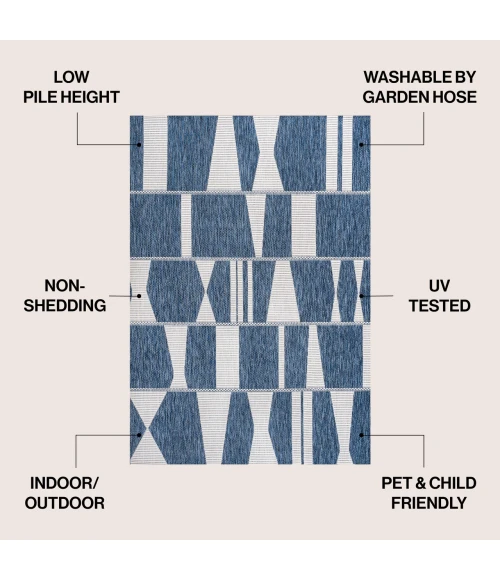 Jonathan Y TUSCAN SUN COLLECTION Blue TSN303B 2ft.-11in. X 4ft.-11in. Rect. Rug