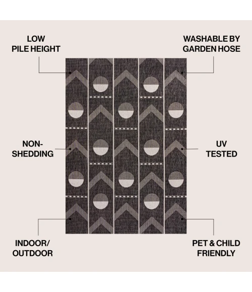 Jonathan Y TUSCAN SUN COLLECTION Black TSN304A 2ft.-11in. X 4ft.-11in. Rect. Rug