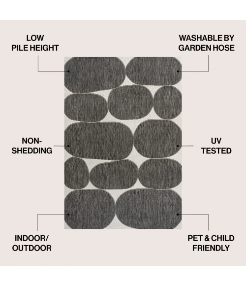 Jonathan Y TUSCAN SUN COLLECTION Black TSN305A 2ft.-11in. X 4ft.-11in. Rect. Rug