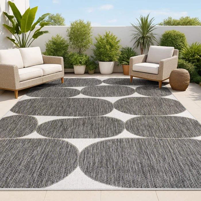 Jonathan Y TUSCAN SUN COLLECTION Black TSN305A 5ft.3in. X 7ft.7in. Rect. Rug