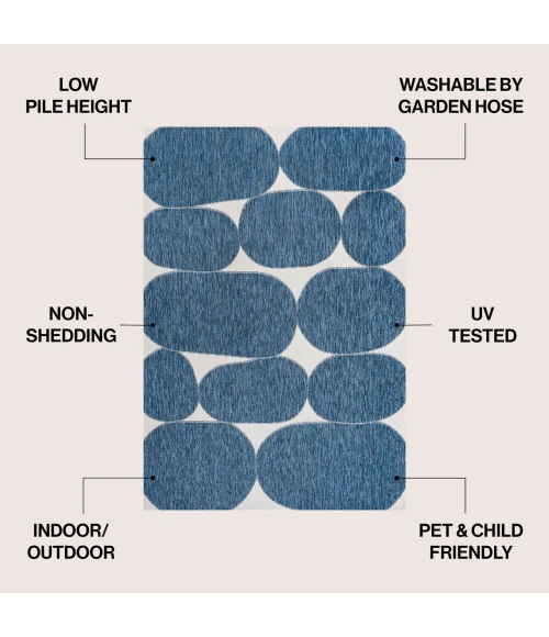 Jonathan Y TUSCAN SUN COLLECTION Blue TSN305B 5ft.3in. X 7ft.7in. Rect. Rug