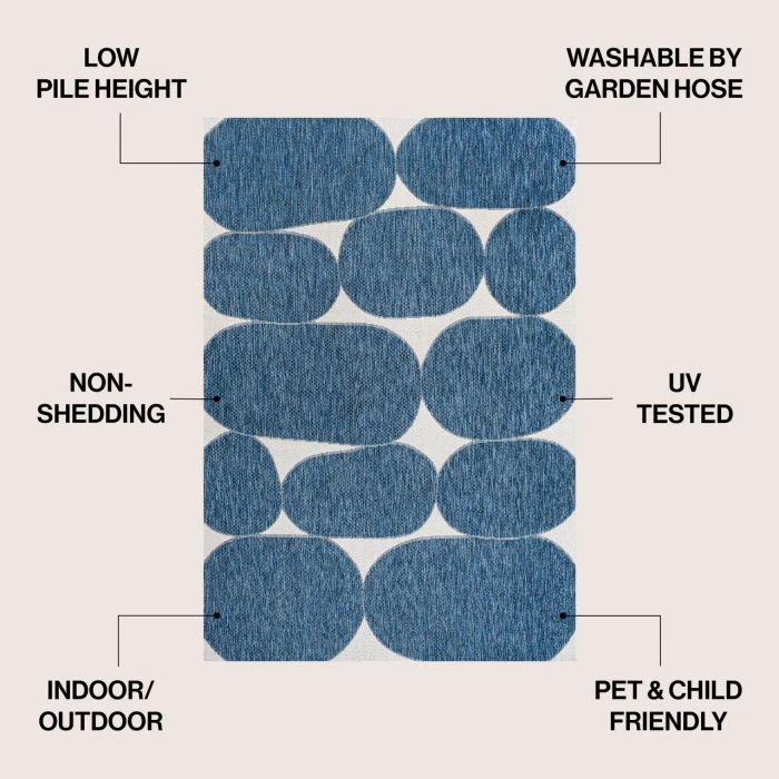 Jonathan Y TUSCAN SUN COLLECTION Blue TSN305B 5ft.3in. X 7ft.7in. Rect. Rug