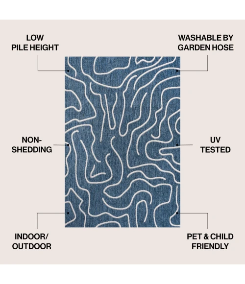 Jonathan Y TUSCAN SUN COLLECTION Blue TSN307A 4ft. X 6ft. Rect. Rug