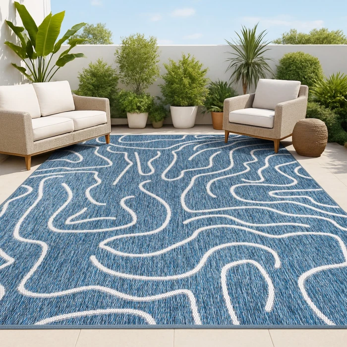 Jonathan Y TUSCAN SUN COLLECTION Blue TSN307A 2ft.-11in. X 4ft.-11in. Rect. Rug