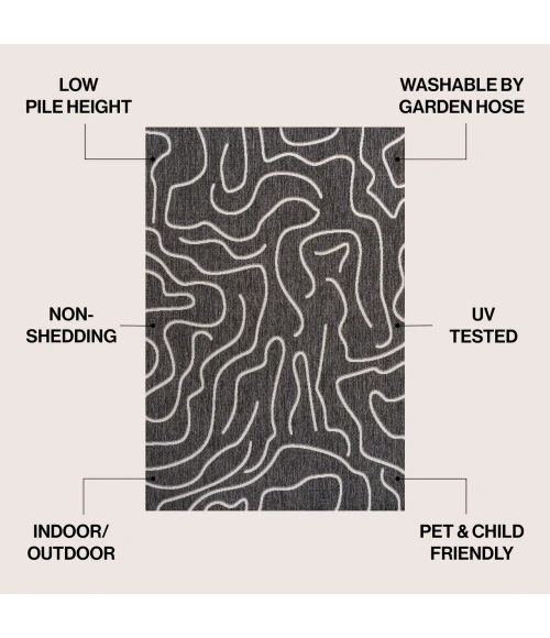 Jonathan Y TUSCAN SUN COLLECTION Black TSN307B 2ft.-11in. X 4ft.-11in. Rect. Rug