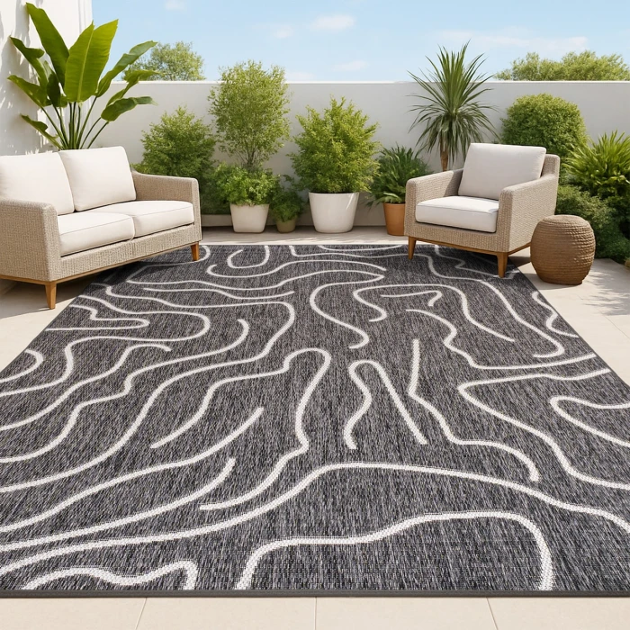 Jonathan Y TUSCAN SUN COLLECTION Black TSN307B 2ft.-11in. X 4ft.-11in. Rect. Rug