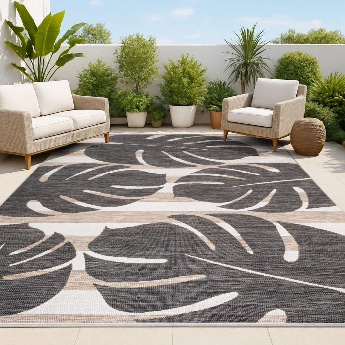 Jonathan Y TUSCAN SUN COLLECTION Black TSN400A 2ft.-11in. X 4ft.-11in. Rect. Rug