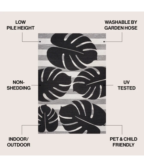 Jonathan Y TUSCAN SUN COLLECTION Black TSN400B 4ft. X 6ft. Rect. Rug