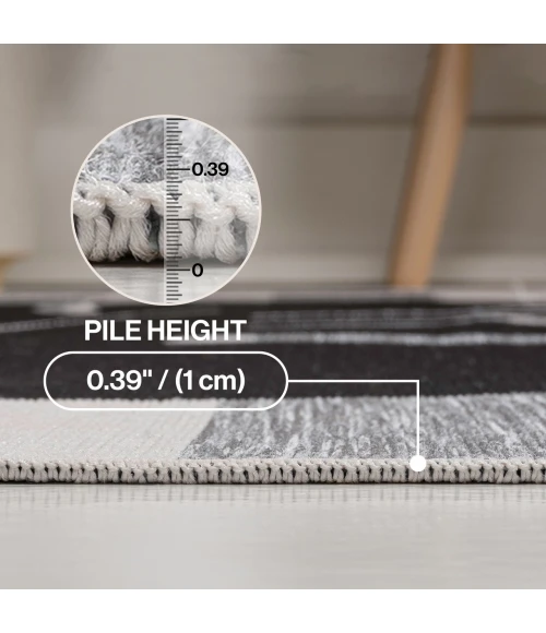 Jonathan Y TUSCAN SUN COLLECTION Black TSN400B 2ft. X 7ft.-10in. Rect. Rug