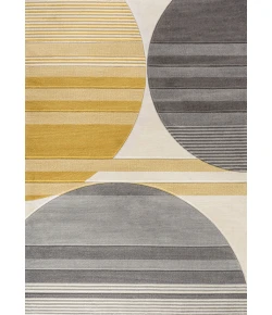 Jonathany Unique UNQ100A Gray/Yellow/Cream Area Rug 3 ft. 3 in. X 4 ft. 11 in. Rectangle