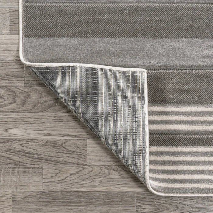 Nicky Geometric Striped Circles Gray/Yellow/Cream 2 ft. x 8 ft. Runner Rug