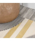 Nicky Geometric Striped Circles Gray/Yellow/Cream 2 ft. x 8 ft. Runner Rug