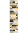 Kehoe Retro Diamonds Geometric Yellow/Gray/Cream 2 ft. x 8 ft. Runner Rug