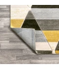 Kehoe Retro Diamonds Geometric Yellow/Gray/Cream 3 ft. x 5 ft. Area Rug