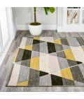 Kehoe Retro Diamonds Geometric Yellow/Gray/Cream 3 ft. x 5 ft. Area Rug