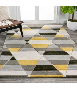 Jonathany Unique UNQ101A Yellow/Gray/Cream Area Rug 7 ft. 10 in. X 10 ft. 2 in. Rectangle