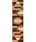 Kehoe Retro Diamonds Geometric Red/Brown/Cream 2 ft. x 8 ft. Runner Rug