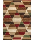 Kehoe Retro Diamonds Geometric Red/Brown/Cream 3 ft. x 5 ft. Area Rug