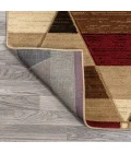Kehoe Retro Diamonds Geometric Red/Brown/Cream 3 ft. x 5 ft. Area Rug