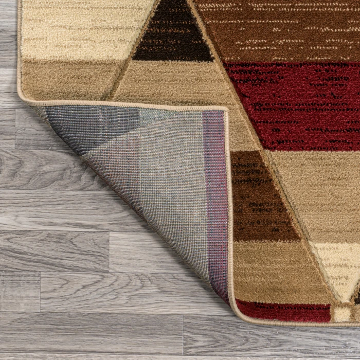 Kehoe Retro Diamonds Geometric Red/Brown/Cream 2 ft. x 8 ft. Runner Rug