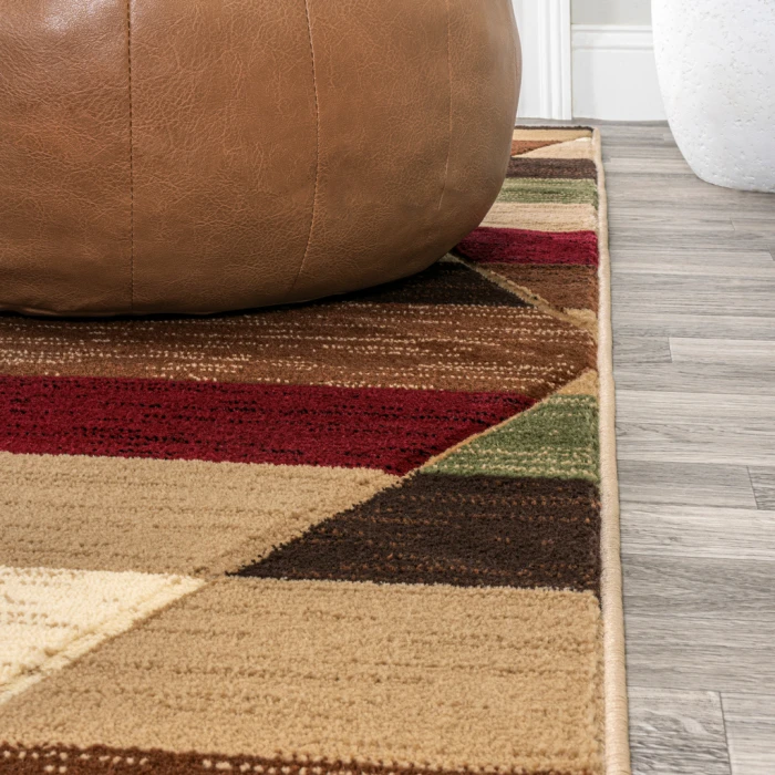 Kehoe Retro Diamonds Geometric Red/Brown/Cream 2 ft. x 8 ft. Runner Rug