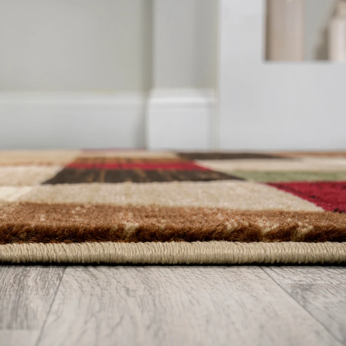 Kehoe Retro Diamonds Geometric Red/Brown/Cream 2 ft. x 8 ft. Runner Rug