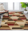Kehoe Retro Diamonds Geometric Red/Brown/Cream 3 ft. x 5 ft. Area Rug