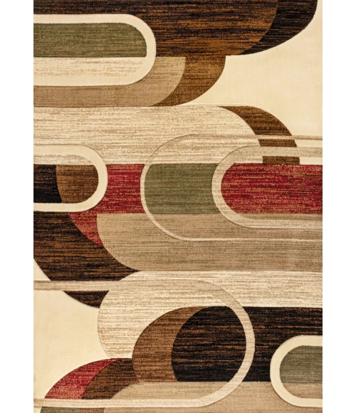 Tamara Retro Abstract Arches Cream/Brown/Red 4 ft. x 6 ft. Area Rug