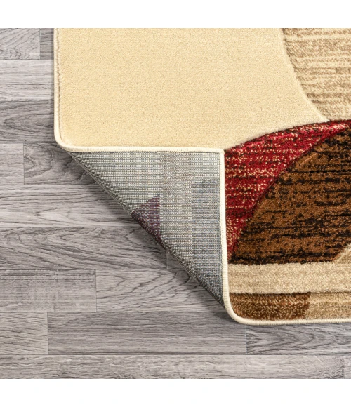 Tamara Retro Abstract Arches Cream/Brown/Red 4 ft. x 6 ft. Area Rug