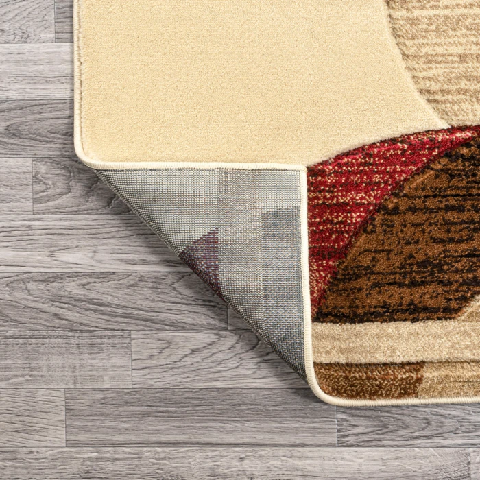 Tamara Retro Abstract Arches Cream/Brown/Red 2 ft. x 8 ft. Runner Rug