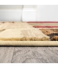 Tamara Retro Abstract Arches Cream/Brown/Red 2 ft. x 8 ft. Runner Rug