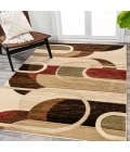 Tamara Retro Abstract Arches Cream/Brown/Red 4 ft. x 6 ft. Area Rug