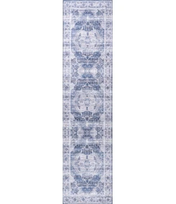 Jonathany Washable WSH100A Navy/Cream Area Rug 2 ft. X 8 ft. Runner